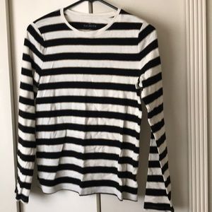 Black/ cream/ gold stripe long sleeve top.